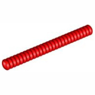 Lego trubka (trubička) žebrovaná průměr 7mm délka 9L, červená (4154851, 4275392)